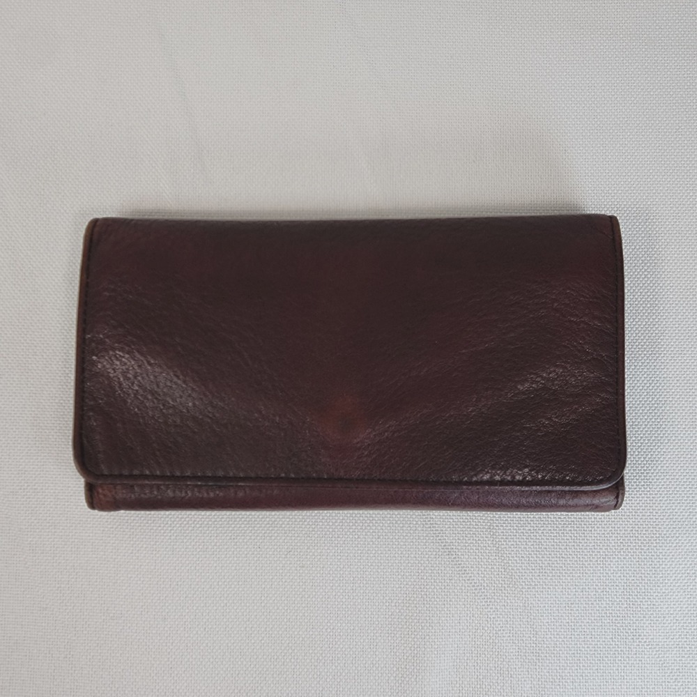 Osgoode Marley RFID Dark Brown Full Grain Leather Wallet W/Checkbook Holder